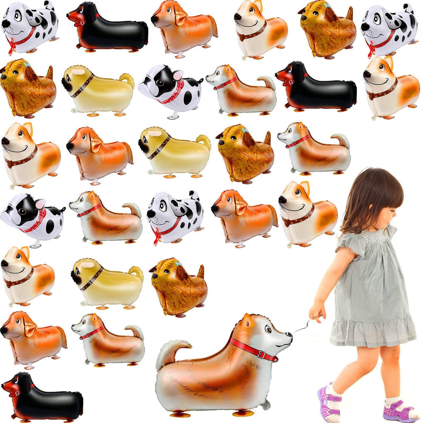 Pawfect Party Pups Balloon Pack - 80 Dog Balloons for Birthday Celebrations, Kids Parties, and New Year Decor. Ideal for Boys and Girls!