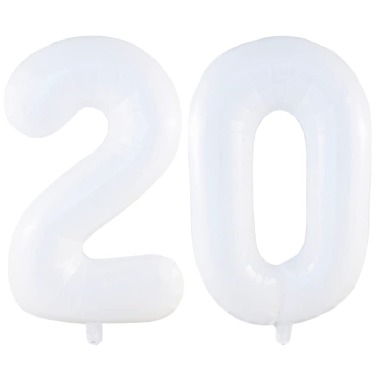 White Number 20 Balloon - Jumbo 40 Inch Helium Balloon for 20th Birthday Party Decorations & Anniversary Celebrations - Large Balloon Numbers for Men & Women