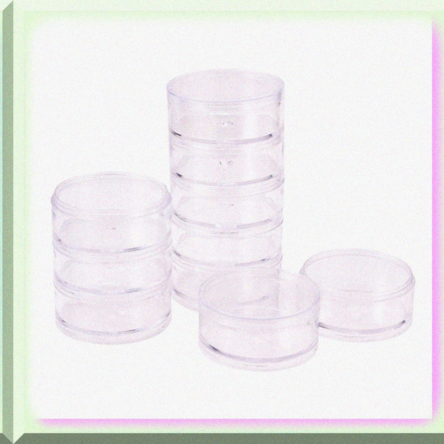 2 Sets 5-Layer Cylinder Stackable Bead Containers 15ml