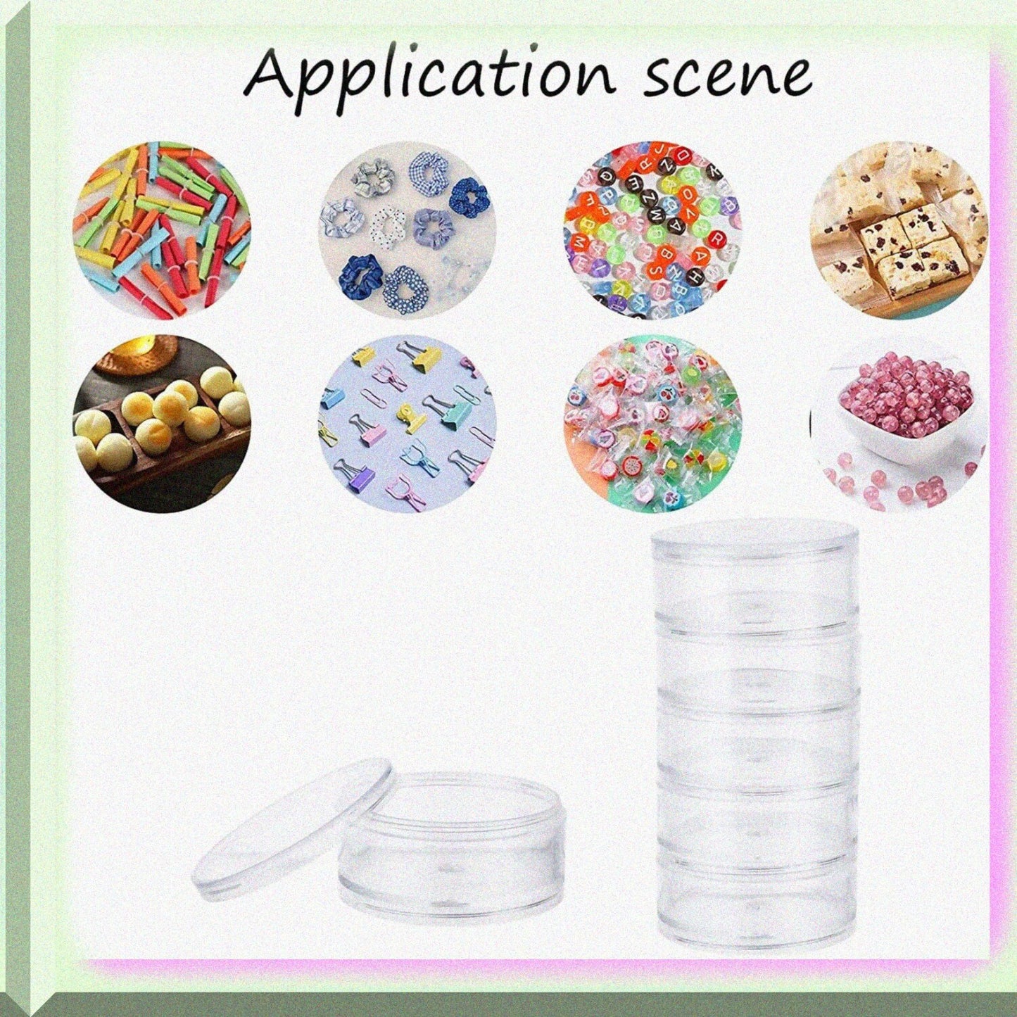 2 Sets 5-Layer Cylinder Stackable Bead Containers 15ml