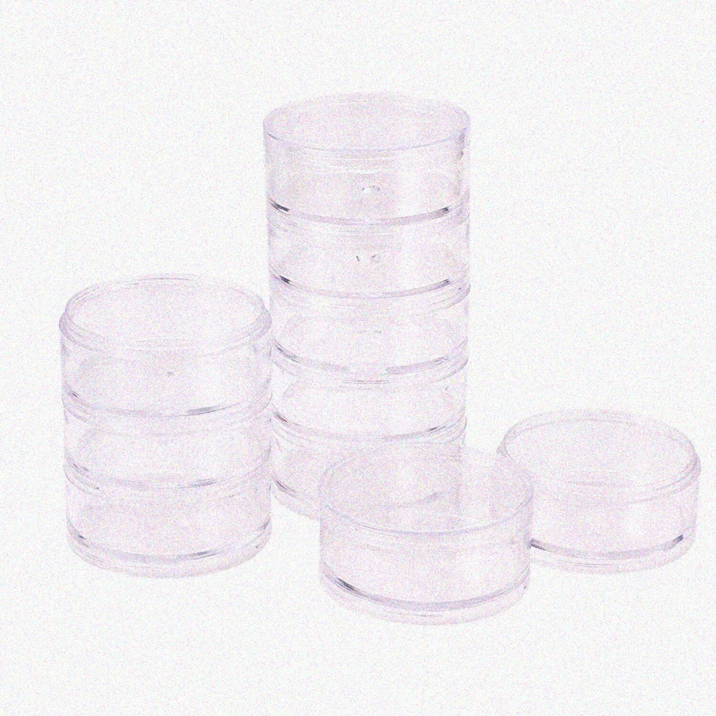2 Sets 5-Layer Cylinder Stackable Bead Containers 15ml