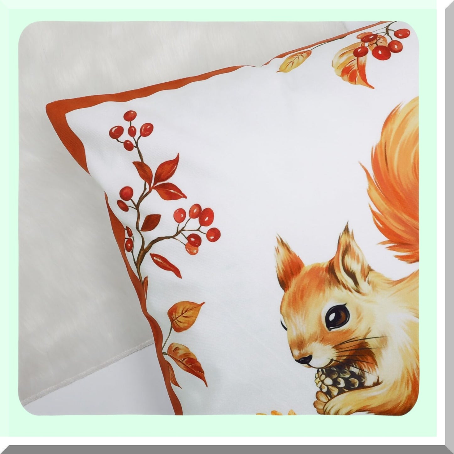 Woodland Creatures Velvet Pillow Covers - Set of 4, 18x18 Inch Fox Deer Squirrel Owl Leaves Decorative Cushion Cases for Couch Sofa Home Decor