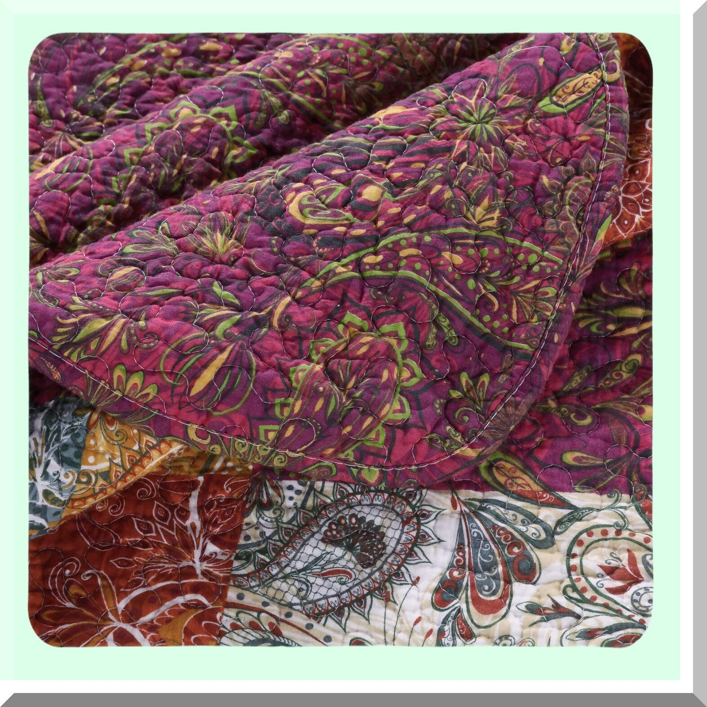 PaisleyDreams Quilted Cotton Throw Blanket - Spice Comfort Edition