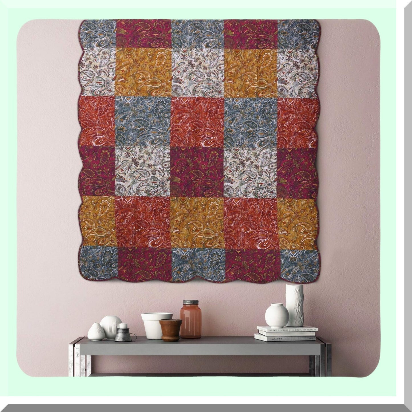 PaisleyDreams Quilted Cotton Throw Blanket - Spice Comfort Edition