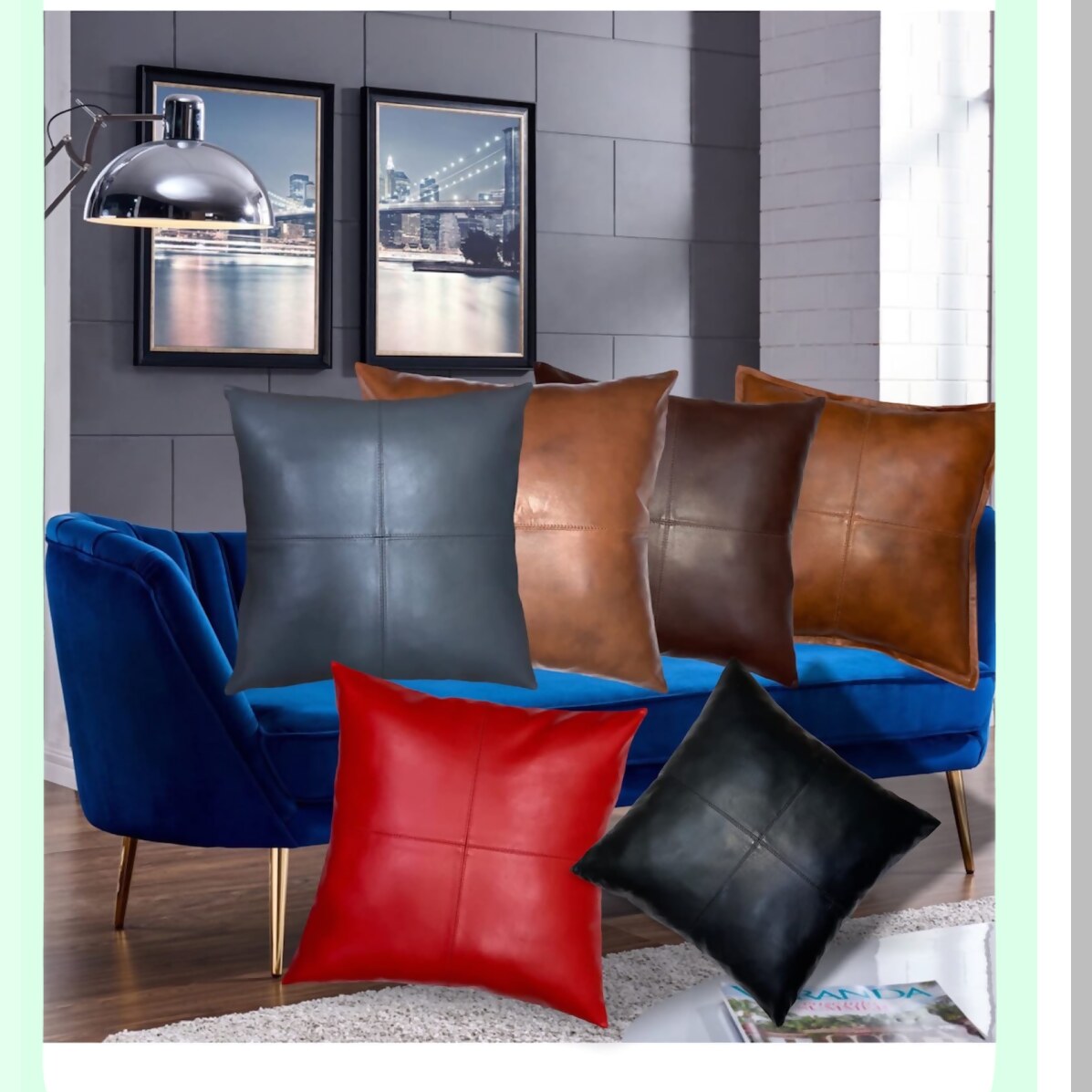 Luxury Black Velvet Pillow Cover - Plush Decorative Couch Cushion Case - Soft Solid Color Throw Pillow Cover - 12x20 Inch Size