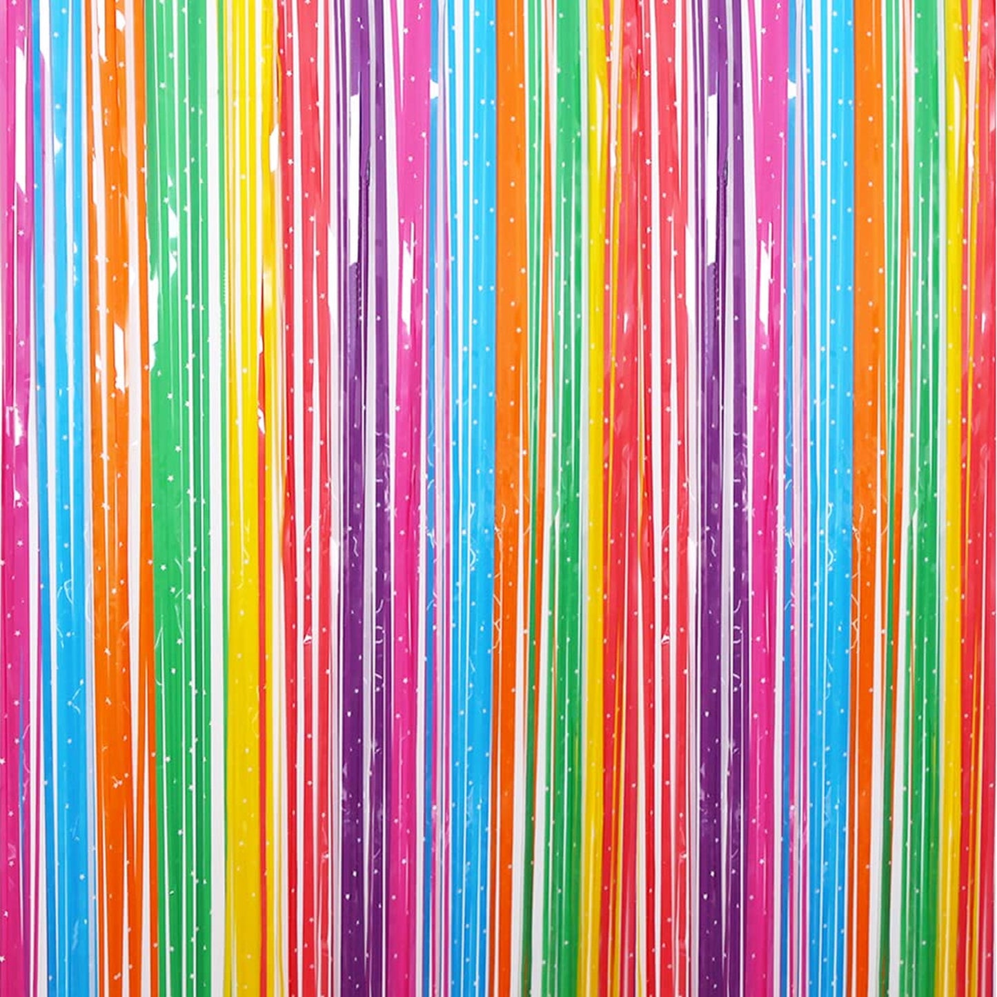 Rainbow Fiesta Fringe Curtain - Vibrant Backdrop for Colorful Birthday, Glow, and Art Party Decorations. Perfect for Mexican Fiesta Themes!
