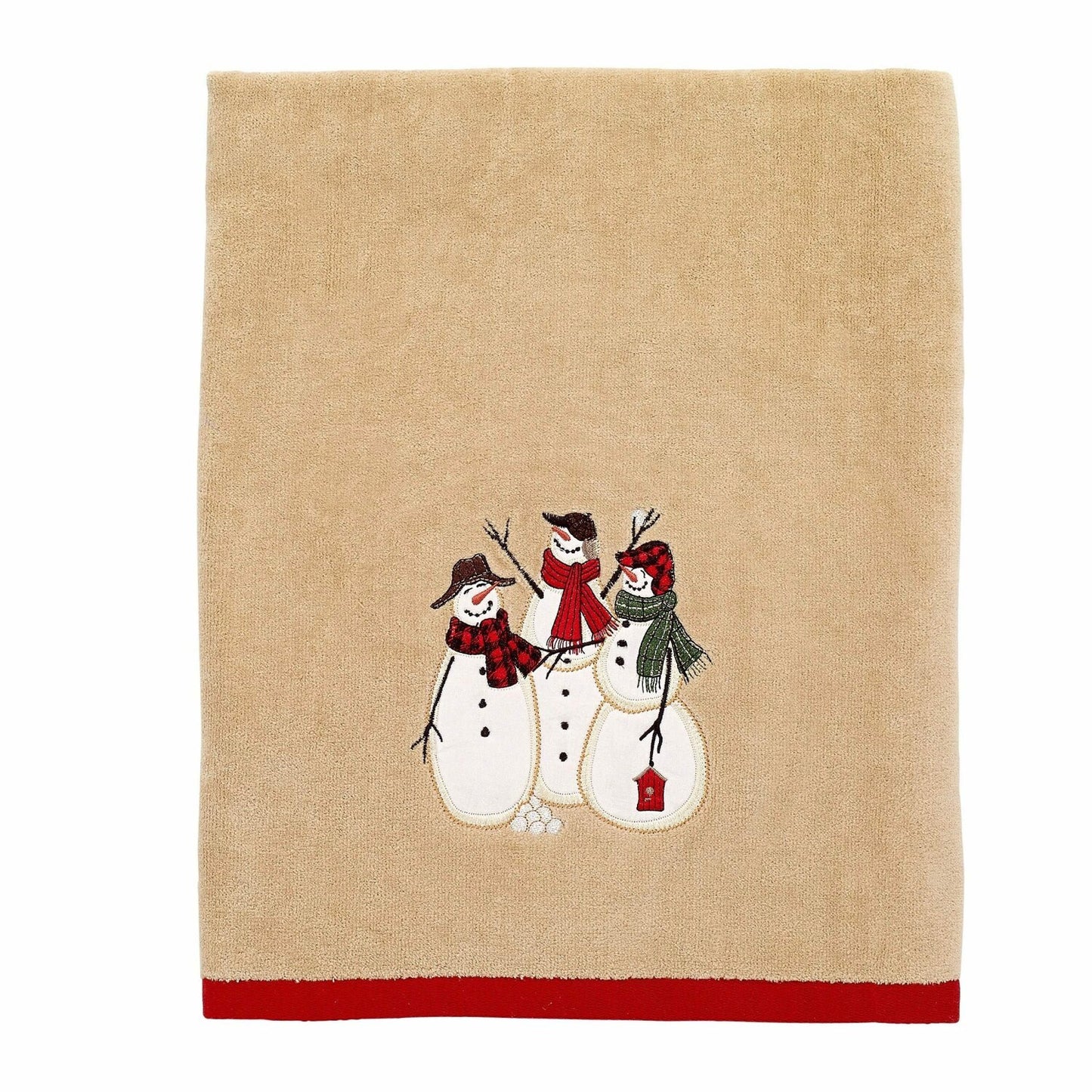 Bath Towel 27x52 Cotton Snowmen Gathering Collection