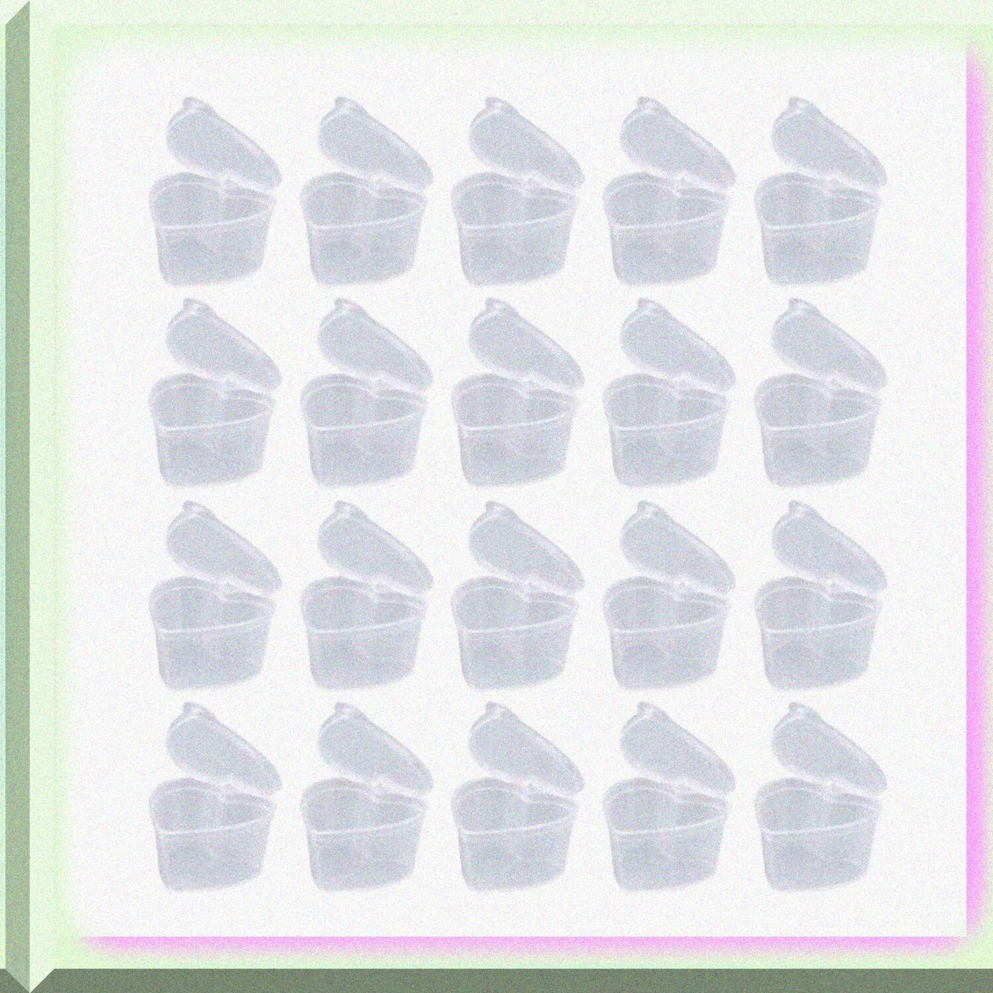 50 Pcs Heart-Shaped Plastic Storage Containers