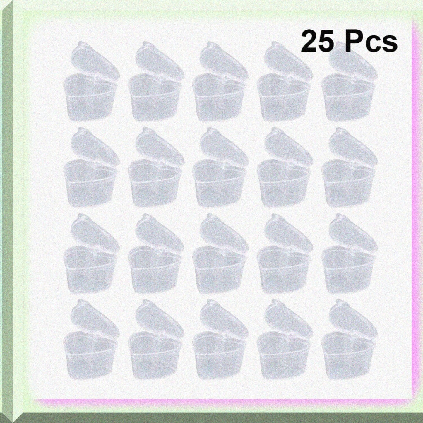 50 Pcs Heart-Shaped Plastic Storage Containers