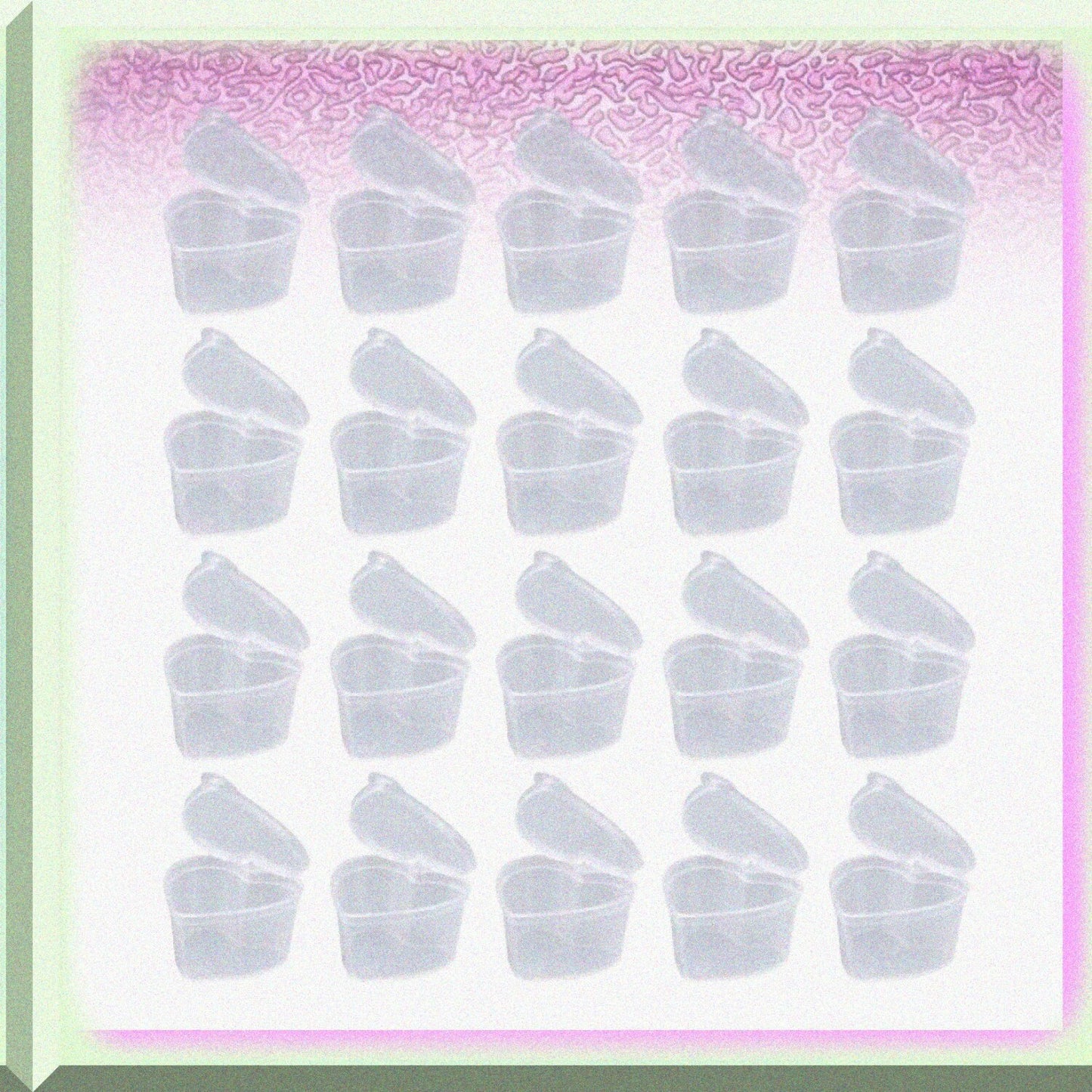 50 Pcs Heart-Shaped Plastic Storage Containers