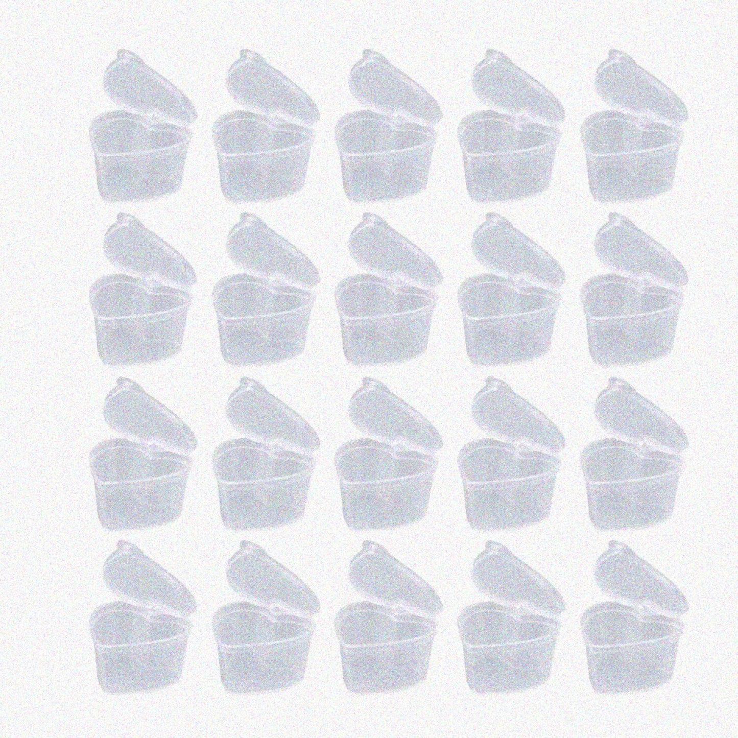 50 Pcs Heart-Shaped Plastic Storage Containers