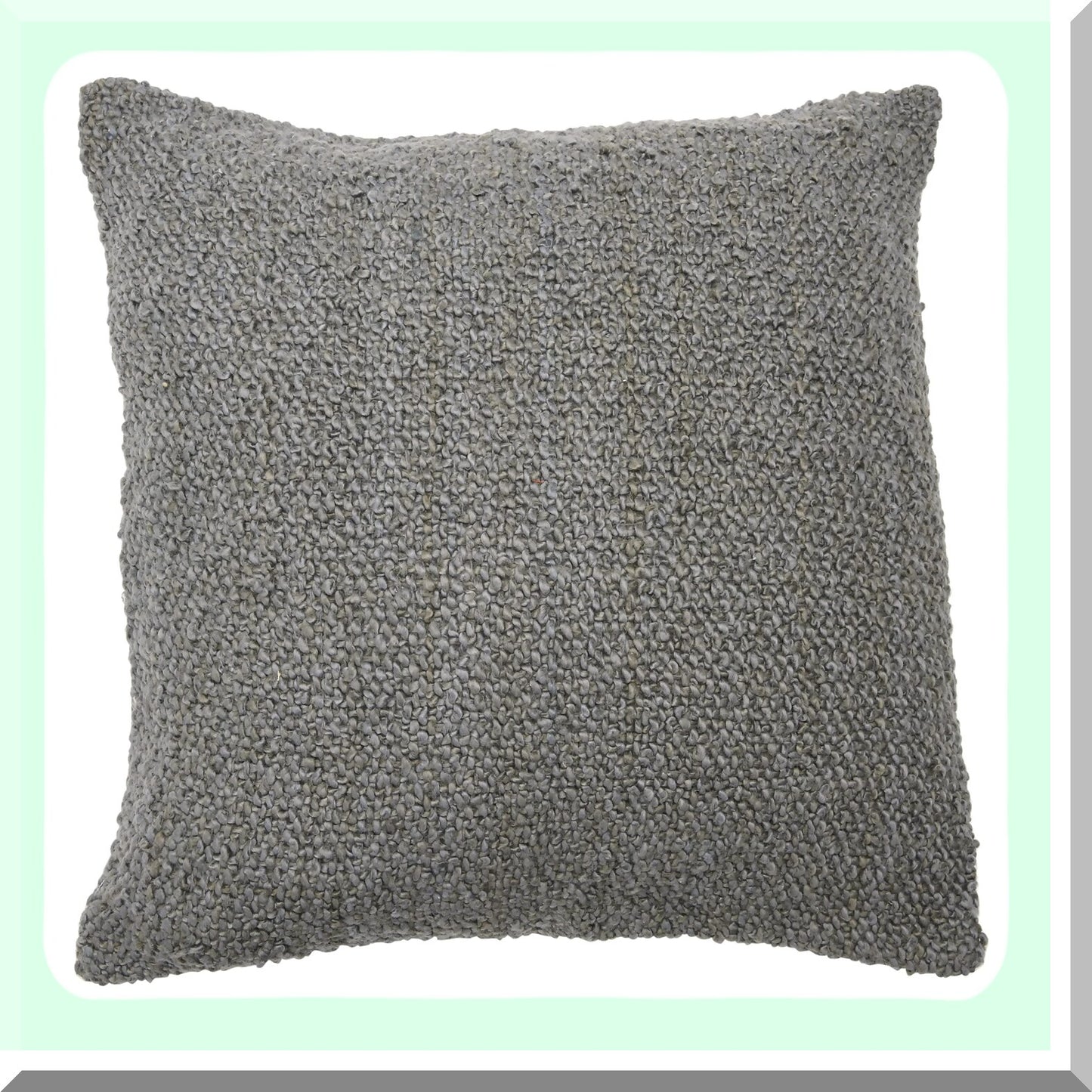 Boucle Cotton Square Pillow Cover - Decorative Grey Cushion Case for 20x20 Inch Pillows - Soft and Stylish Home Decor Accent