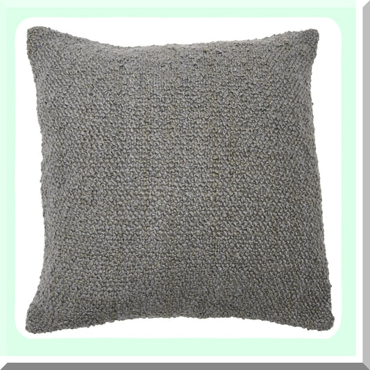 Boucle Cotton Square Pillow Cover - Decorative Grey Cushion Case for 20x20 Inch Pillows - Soft and Stylish Home Decor Accent