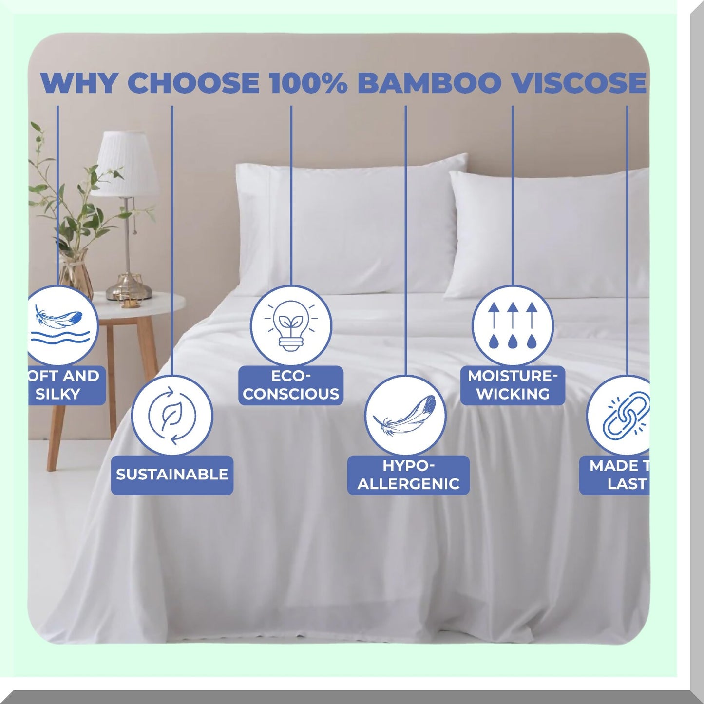 CoolMax Comfort 4-Piece Bedding Set - White - Cooling, Breathable, Soft - 100% Cotton - Fitted Sheet, Flat Sheet, Pillowcase - King/Queen/Full/Twin