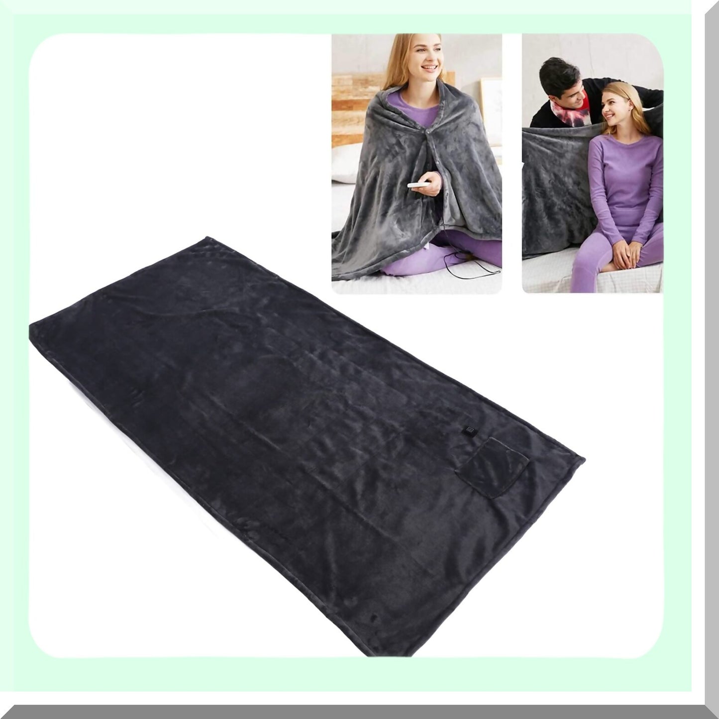 CozyHeat Full Size Electric Blanket - 3 Heat Settings, Washable Soft Flannel, Auto Off, Overheat Protection, Fast Heating for Home & Office (Grey 80x140)