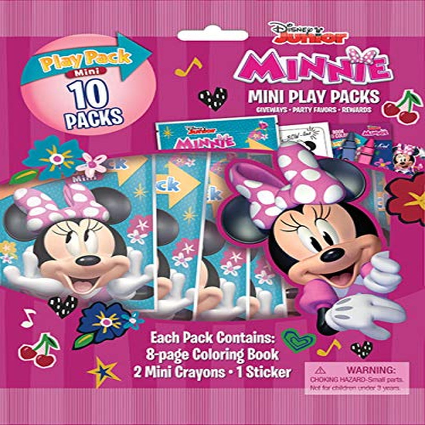 Mini Play Packs with Coloring Book, Crayons & Sticker (10 Pack)