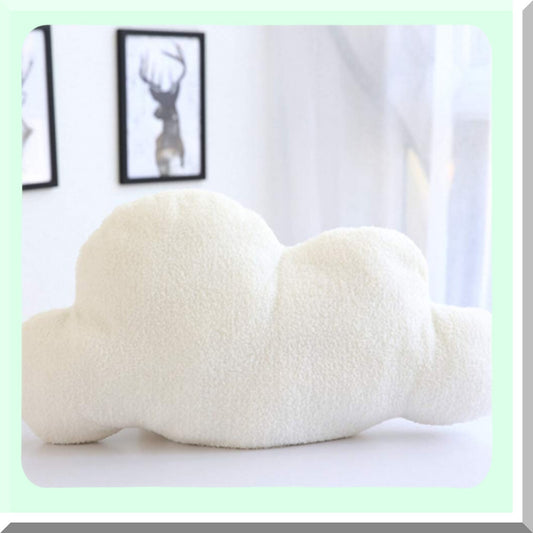 Cloudscape Comfort Cushion - White Cloud Shaped Throw Pillow for Waist and Back Support, Ideal for Bedroom, Office, and Car Decor, 15 X 8.7 Inches