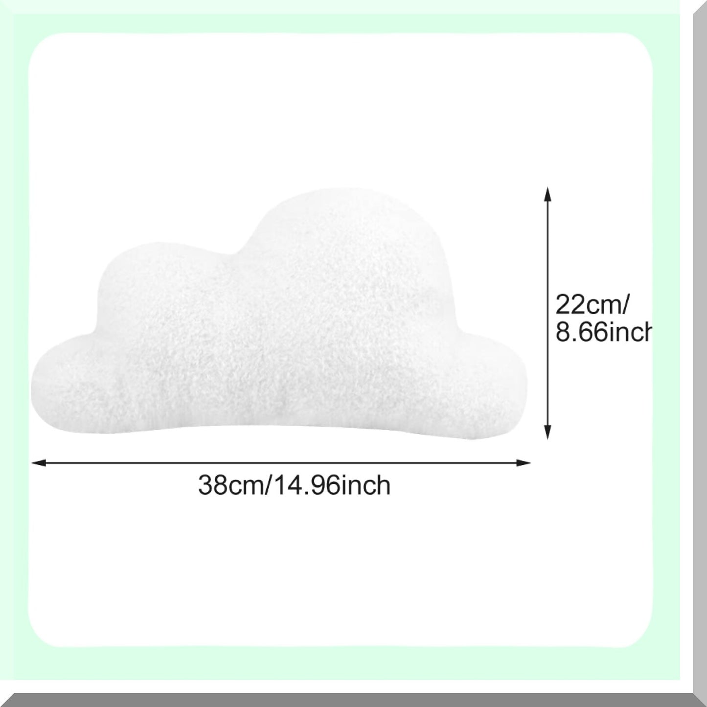 Cloudscape Comfort Cushion - White Cloud Shaped Throw Pillow for Waist and Back Support, Ideal for Bedroom, Office, and Car Decor, 15 X 8.7 Inches