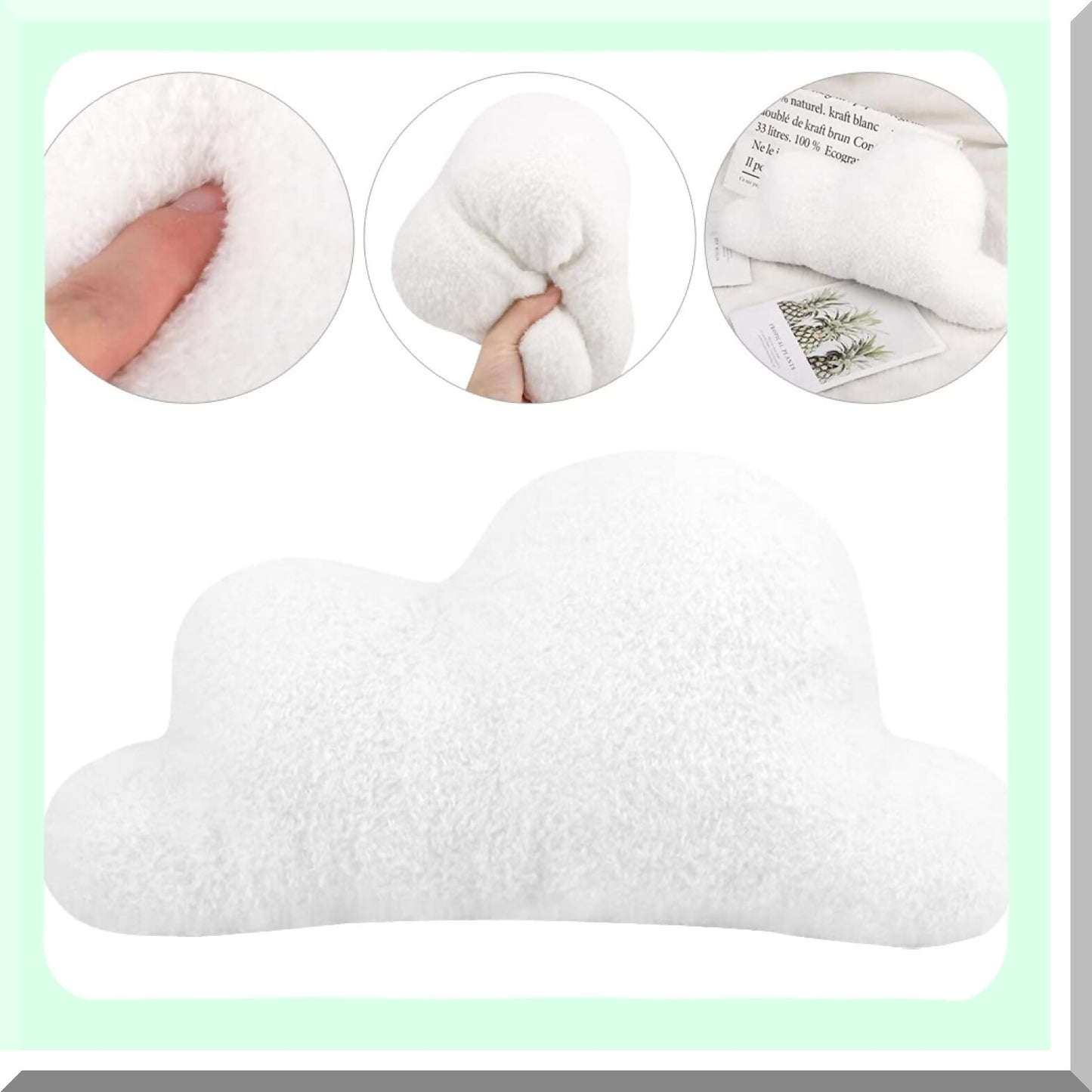 Cloudscape Comfort Cushion - White Cloud Shaped Throw Pillow for Waist and Back Support, Ideal for Bedroom, Office, and Car Decor, 15 X 8.7 Inches