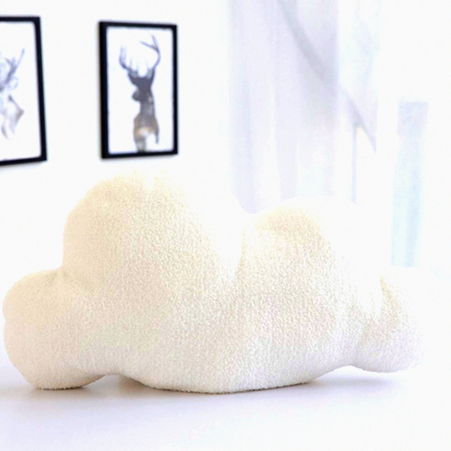 Cloudscape Comfort Cushion - White Cloud Shaped Throw Pillow for Waist and Back Support, Ideal for Bedroom, Office, and Car Decor, 15 X 8.7 Inches