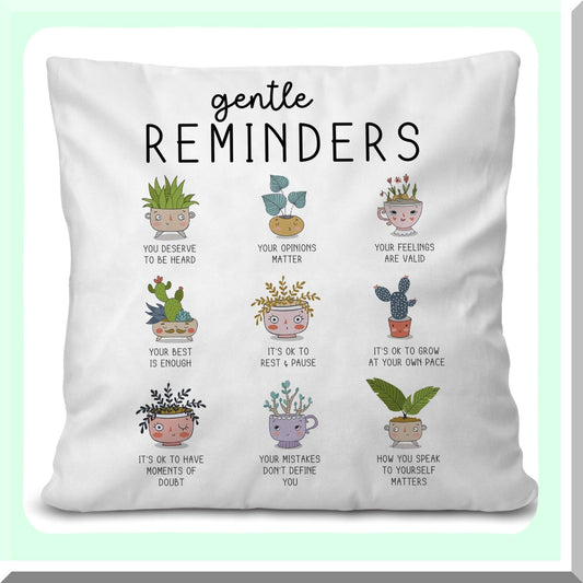 CalmMind Reminder Pillow Cover - Mental Health Gift for Kids & Counselors - Decorative 18x18 Inch Throw Pillow for School & Office Therapy Spaces