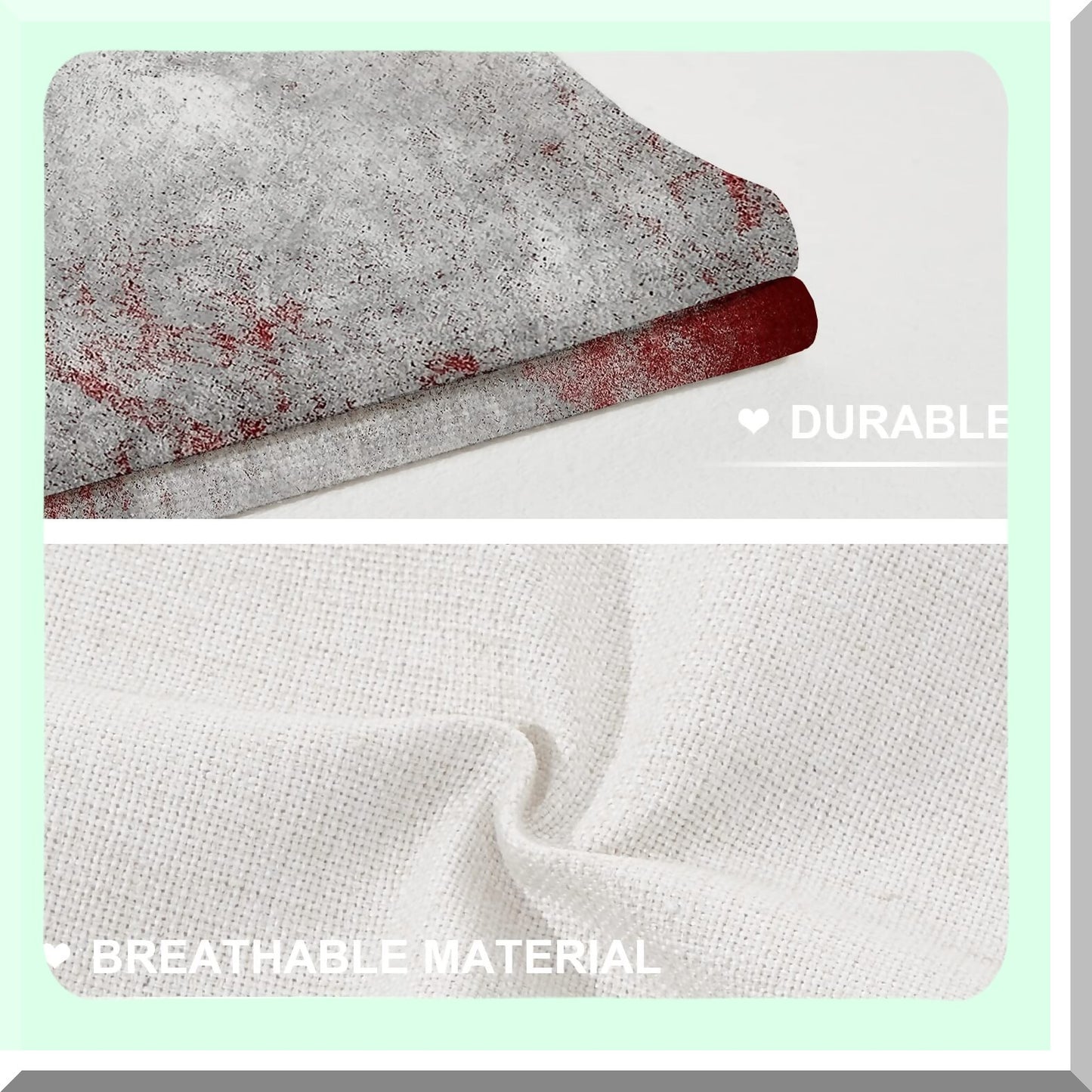 Abstract Tie Dye Decorative Pillow Cover Set - Modern Art Lumbar Pillowcase for Bedroom & Living Room - Grey & Dark Red Linen Blend - 12 x 20 in - Set of 2