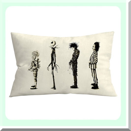 Gothic Macabre Art Decor Pillowcase - Dark Romance Throw Pillow Cover - Couples' Anniversary Wedding Gift - Gothic Yard Garden Home Decor - 12x20 inch Movie Theme Pillow