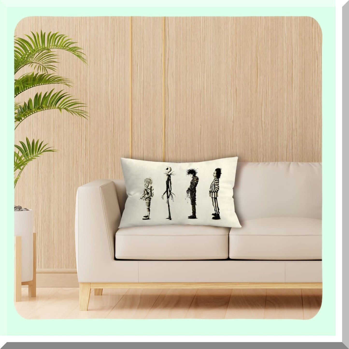 Gothic Macabre Art Decor Pillowcase - Dark Romance Throw Pillow Cover - Couples' Anniversary Wedding Gift - Gothic Yard Garden Home Decor - 12x20 inch Movie Theme Pillow