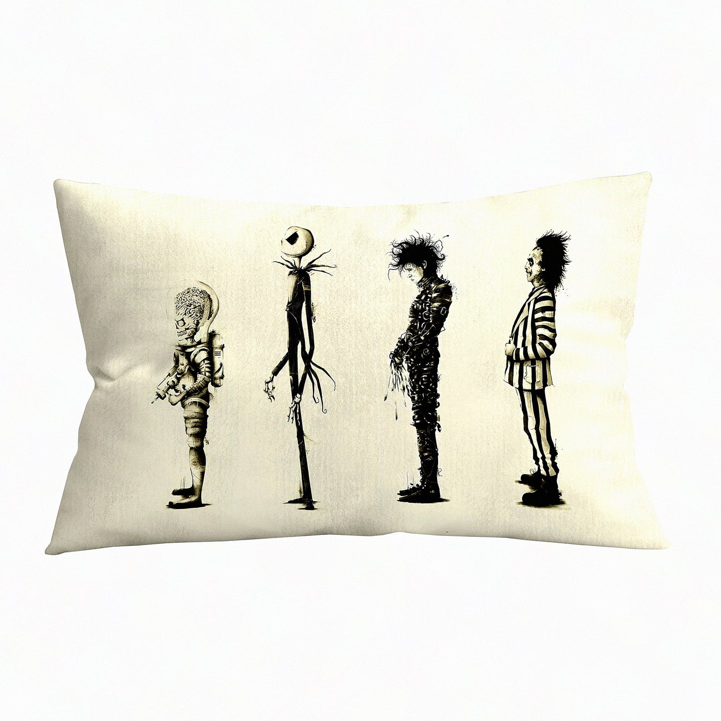 Gothic Macabre Art Decor Pillowcase - Dark Romance Throw Pillow Cover - Couples' Anniversary Wedding Gift - Gothic Yard Garden Home Decor - 12x20 inch Movie Theme Pillow