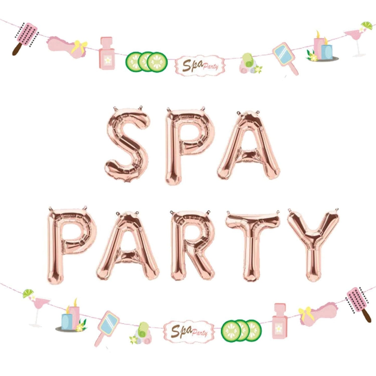 Spa Party Nail Polish Banner and Balloons Set