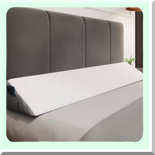 Stylish Jacquard Velvet Headboard Wedge Pillow - Modern Chic Bed Gap Filler for Twin Size Mattress - Stylish Wedge Pillow for Headboard