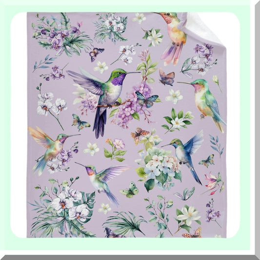 CozyNest Hummingbird Flannel Throw - Ultra Soft, Lightweight, All-Season Blanket, Perfect Gift for Pets, 40"x30""