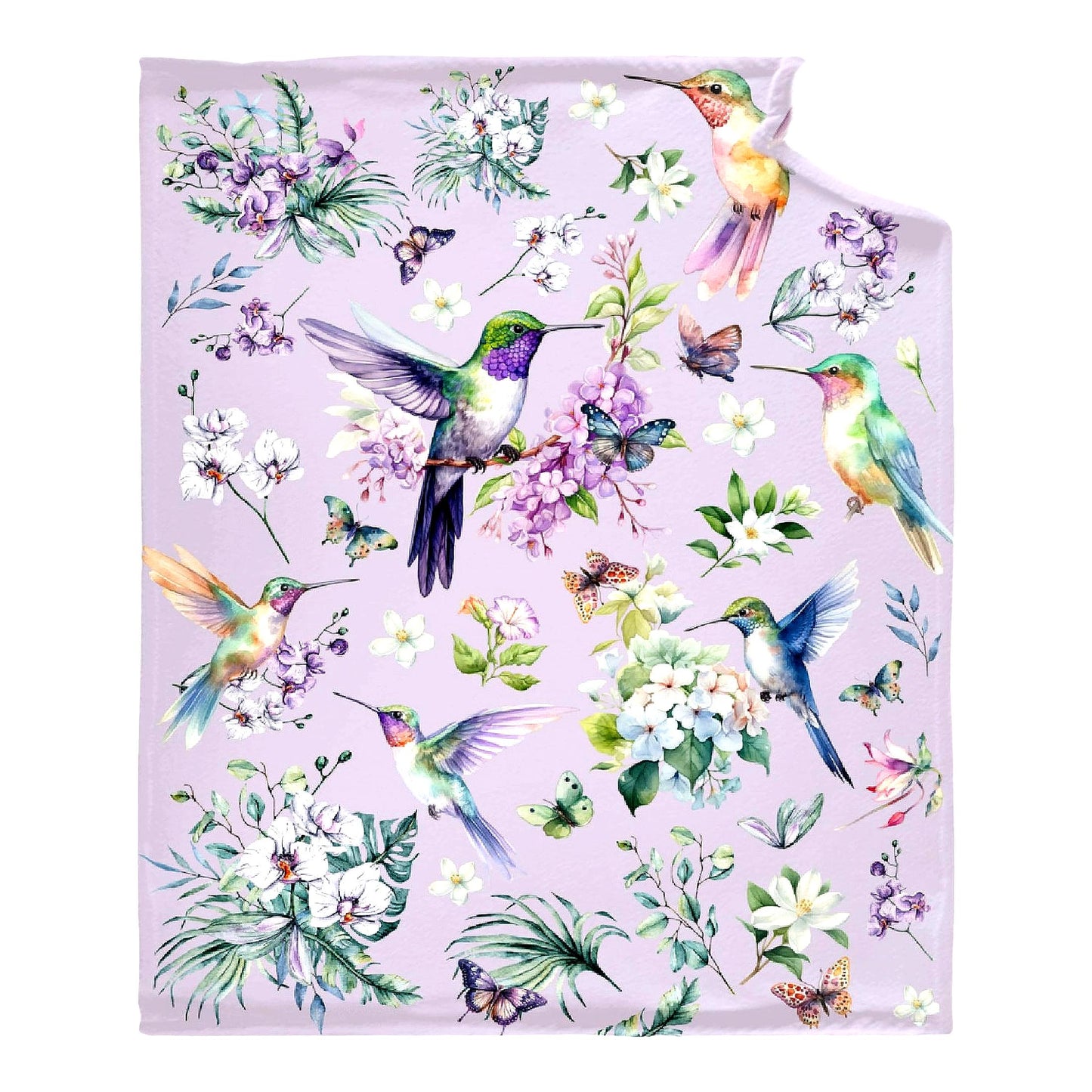 CozyNest Hummingbird Flannel Throw - Ultra Soft, Lightweight, All-Season Blanket, Perfect Gift for Pets, 40"x30""