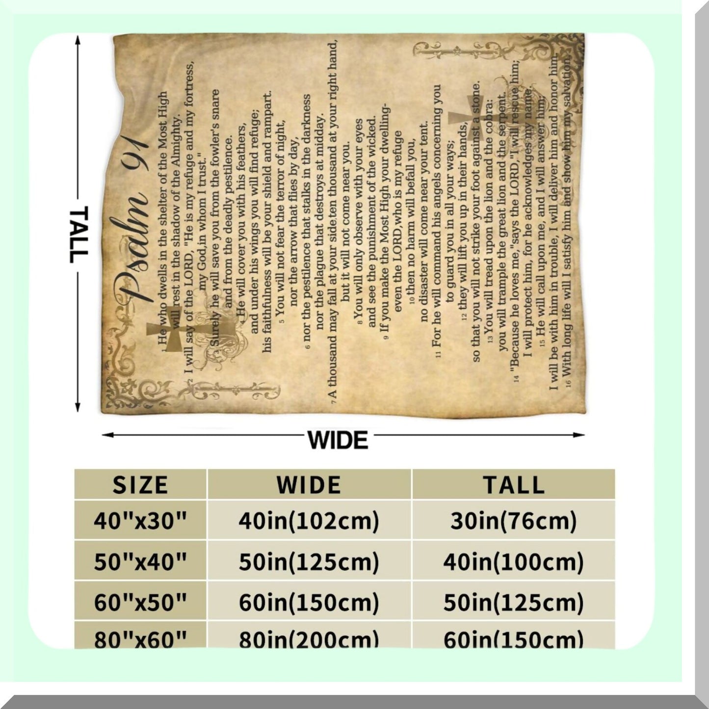 FaithShield Psalm 91 Cozy Throw - Soft, Lightweight, and Warm Religious Blanket for Women and Men