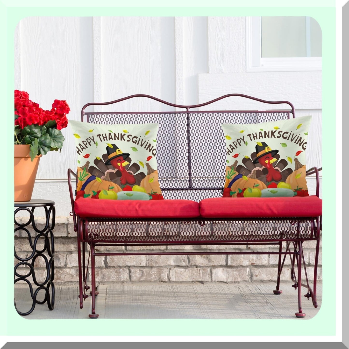 Thanksgiving Harvest Pillowcase Set - Funny Turkey Pumpkin Decorative Cushion Covers for Couch, Chair, Bedroom, Sofa, Car Seats - 18" X 18" - Set of 2