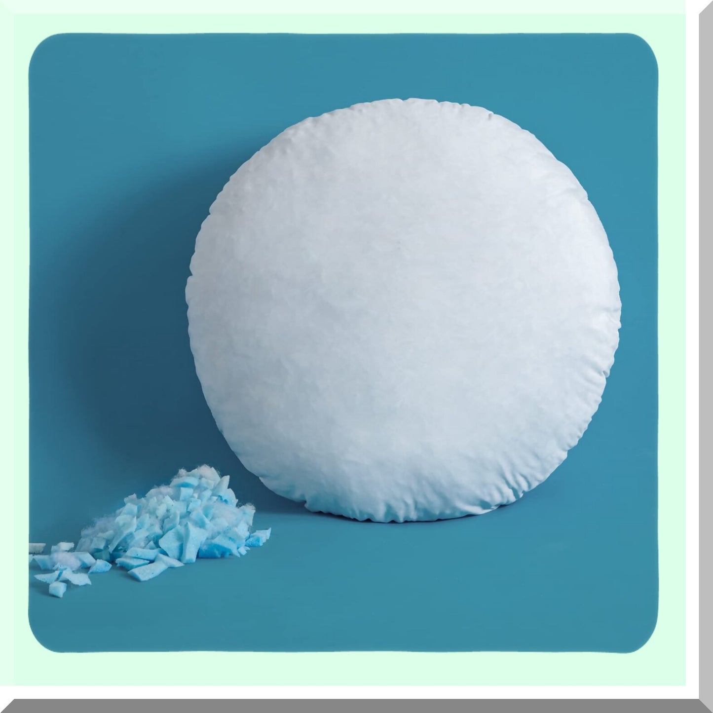 MemoryFoam Round Cushion Insert - Decorative Floor Pillow Stuffer for Couch, Bed, Sofa & Meditation. 18 Inch Lumbar Sham Forms for Comfort & Style.