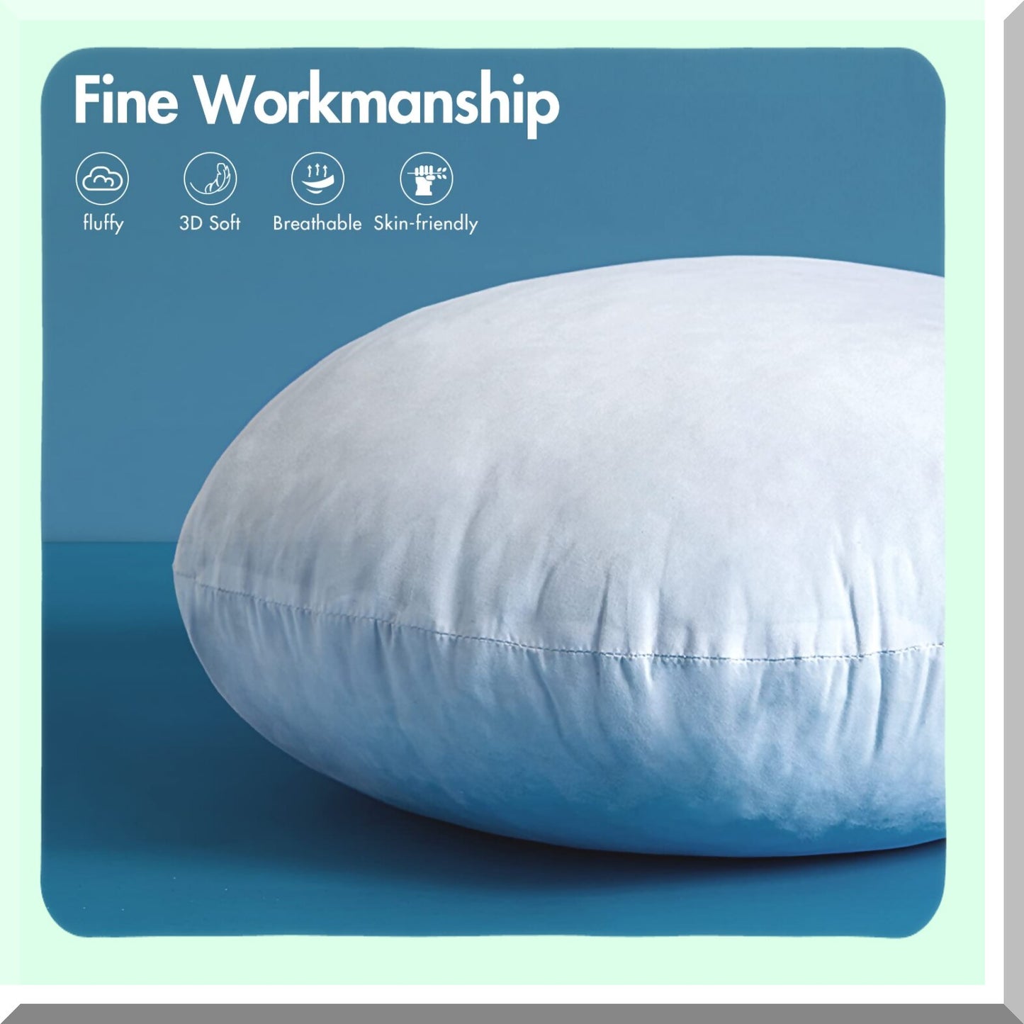 MemoryFoam Round Cushion Insert - Decorative Floor Pillow Stuffer for Couch, Bed, Sofa & Meditation. 18 Inch Lumbar Sham Forms for Comfort & Style.