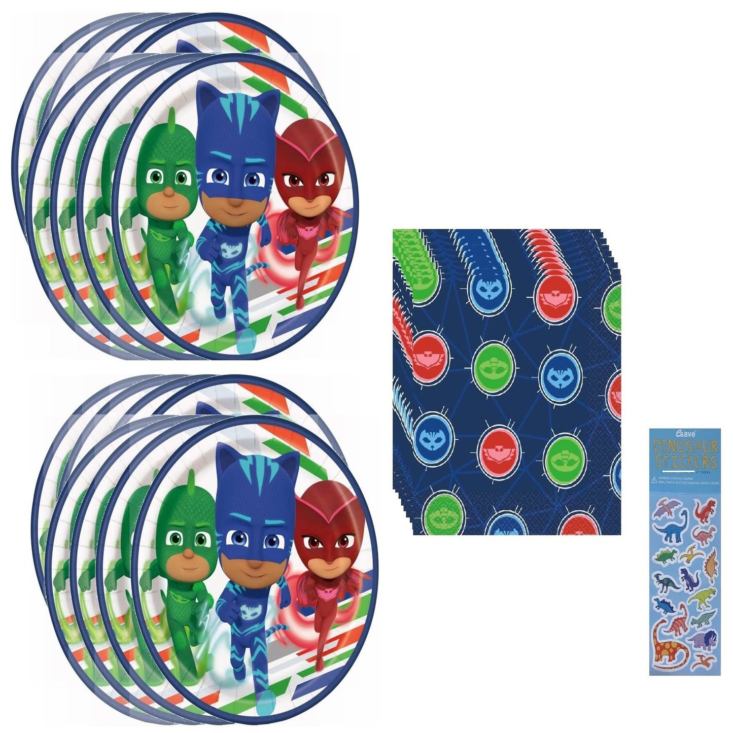 Birthday Bash Essentials Pack: 16 Cake Plates & Napkins - Perfect for PJ's Party! Get everything you need for a fun and festive celebration in one convenient bundle.