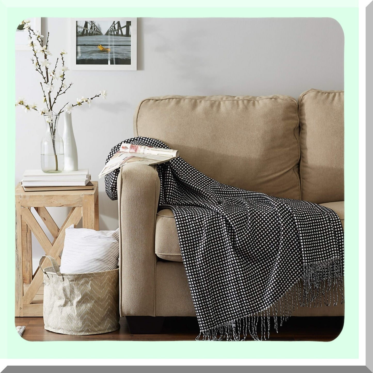 CozyWaffle Knit Throw Blanket - 50x60 Black