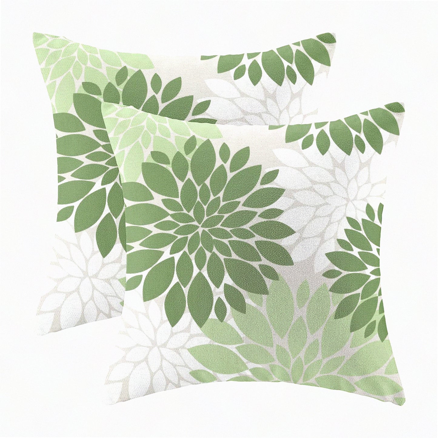 Dahlia Sage Green Pillow Covers - Set of 2 20x20 Inch Floral Decor Throw Pillows - Modern Geometry Flower Outdoor Cushion Cases for Sofa Bed - Summer Decor