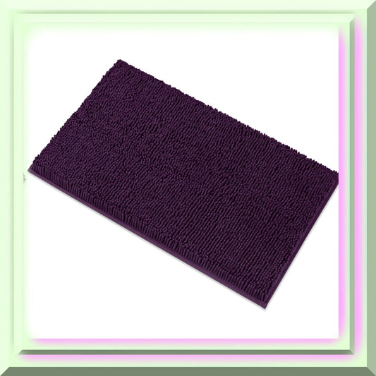 Chenille Microfiber Bath Mat 20x32 Plum
