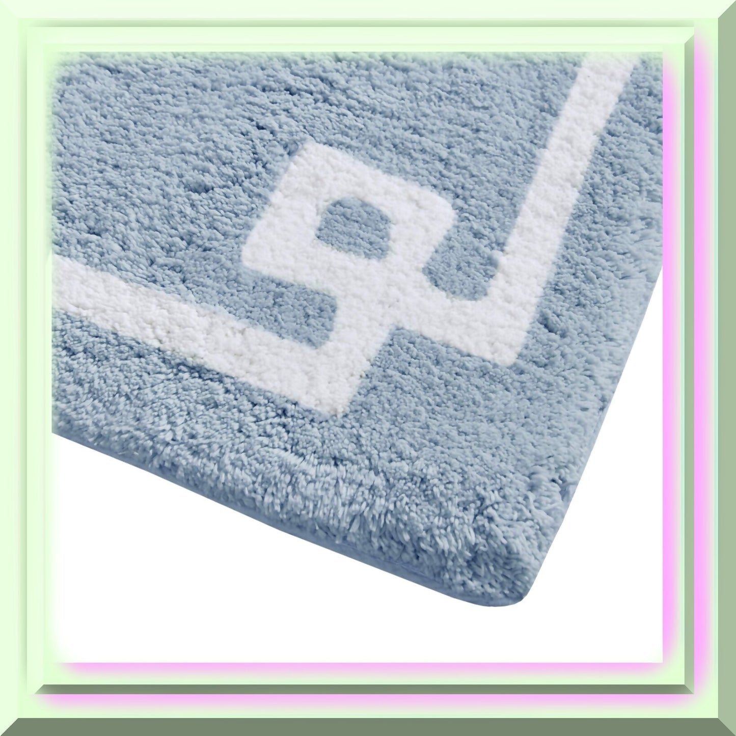 Cotton Bathroom Rug 20x30 Blue Non Slip