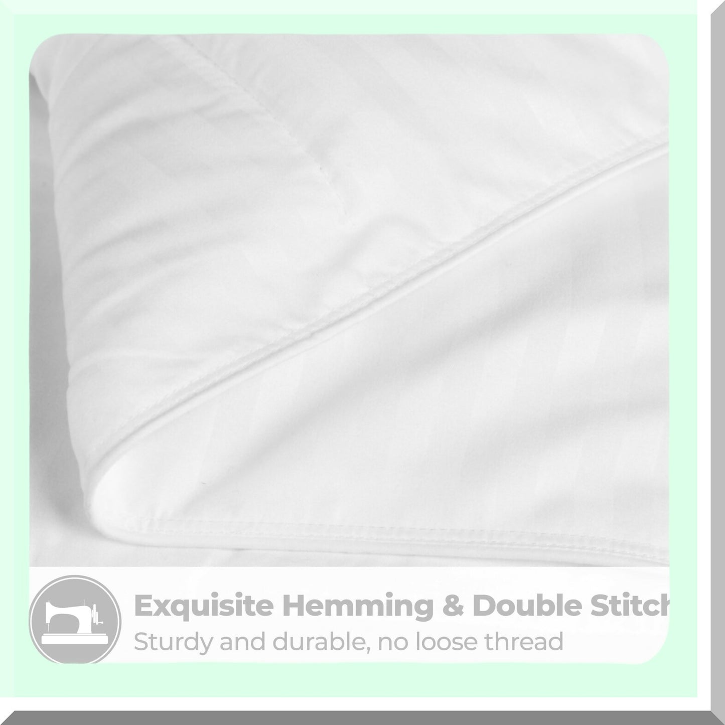 Fluffy Stripe Comforter - Medium Weight Down Alternative Bedding with Box Quilt Design for Twin/Twin XL Beds. Reversible, Oversized Blanket in Brushed Microfiber, Decorative and White.