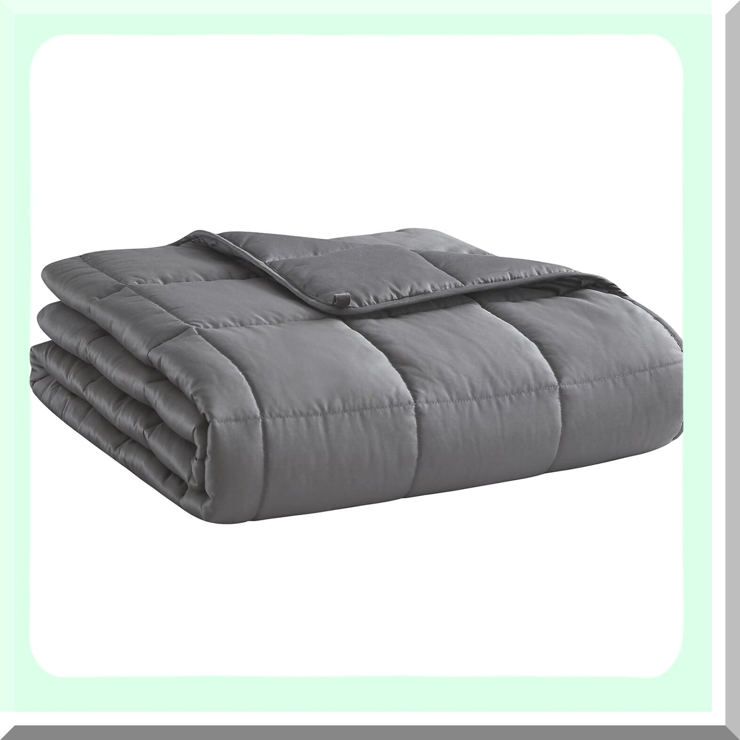 CoolComfort Weighted Blanket - Dark Grey, 48"x72", 15lbs, Breathable Microfiber with Glass Beads, All-Season Heavy Blanket for Adults, Soft and Thick for Summer, Fall, Winter
