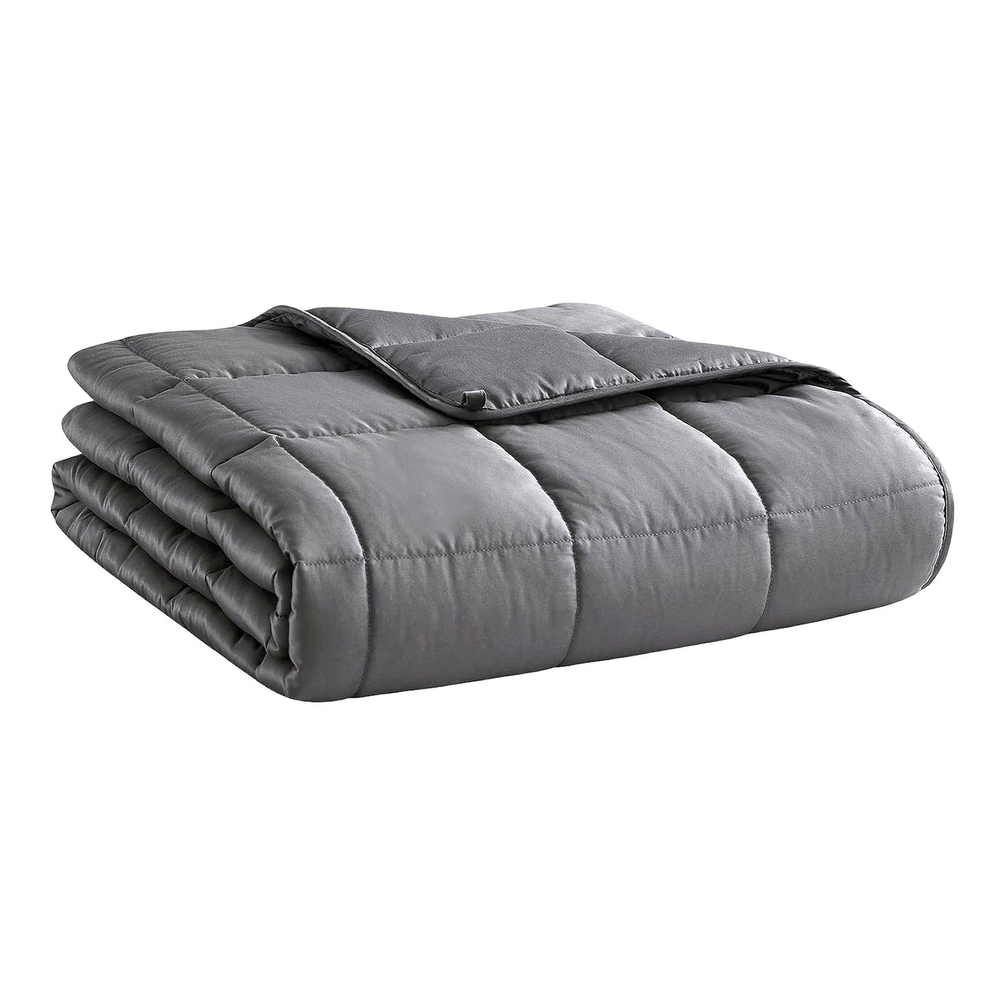 CoolComfort Weighted Blanket - Dark Grey, 48"x72", 15lbs, Breathable Microfiber with Glass Beads, All-Season Heavy Blanket for Adults, Soft and Thick for Summer, Fall, Winter