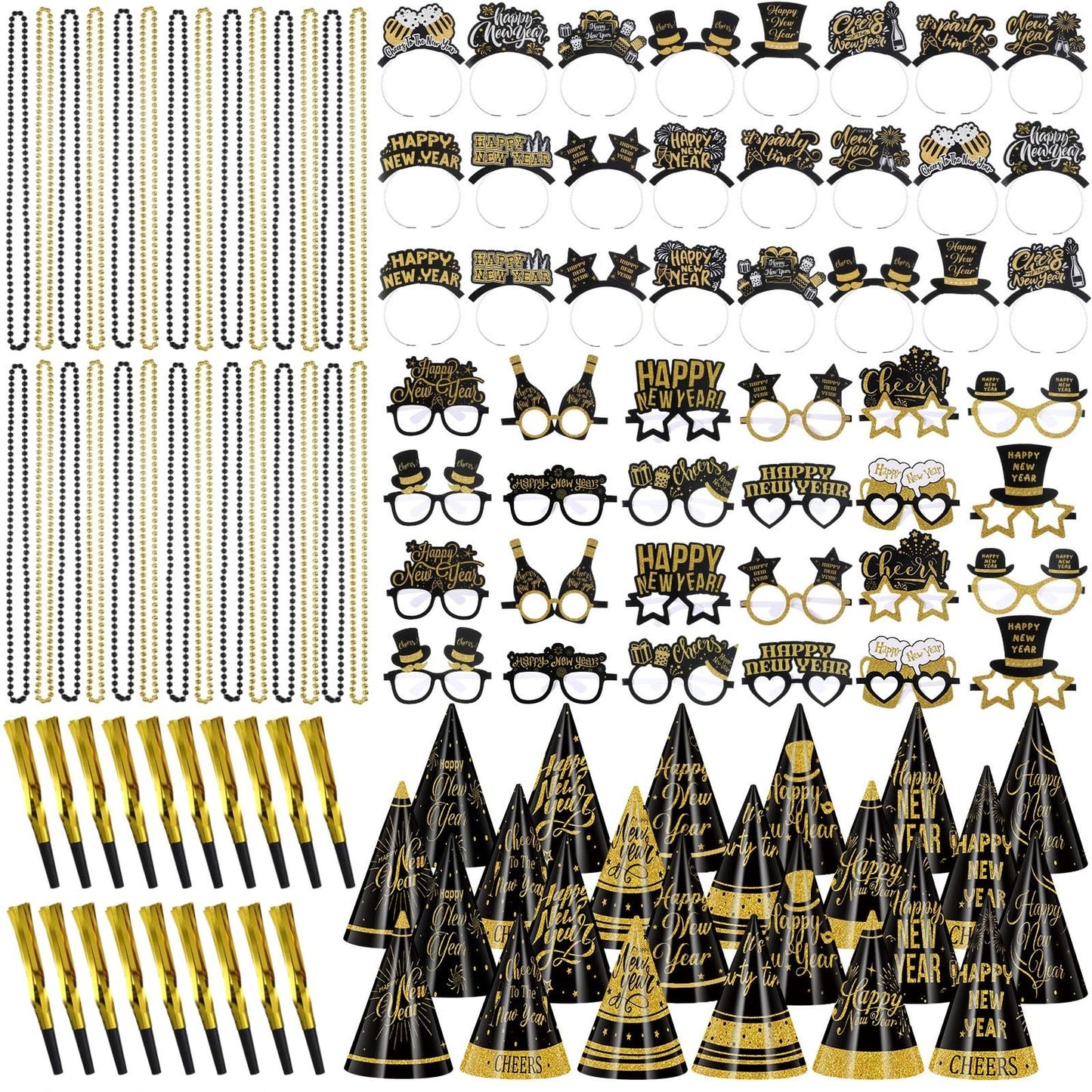 240 Pcs New Year's Eve Party Supplies for 48 Guests