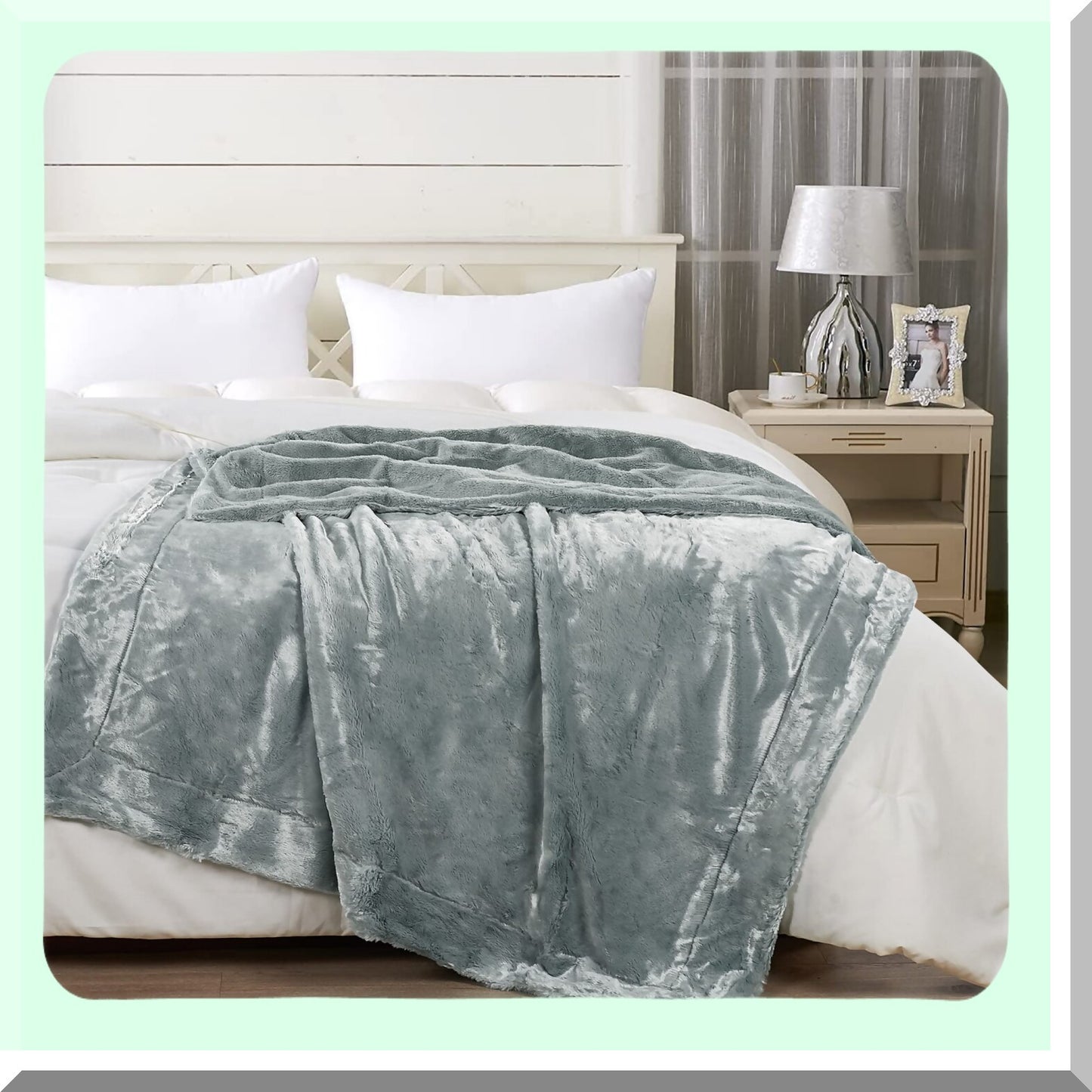 SilkySmooth Grey Throw Blanket - 50x60, Heavy, Warm, Cozy, Elegant Plush for Bed, Couch, Living Room, Bedroom