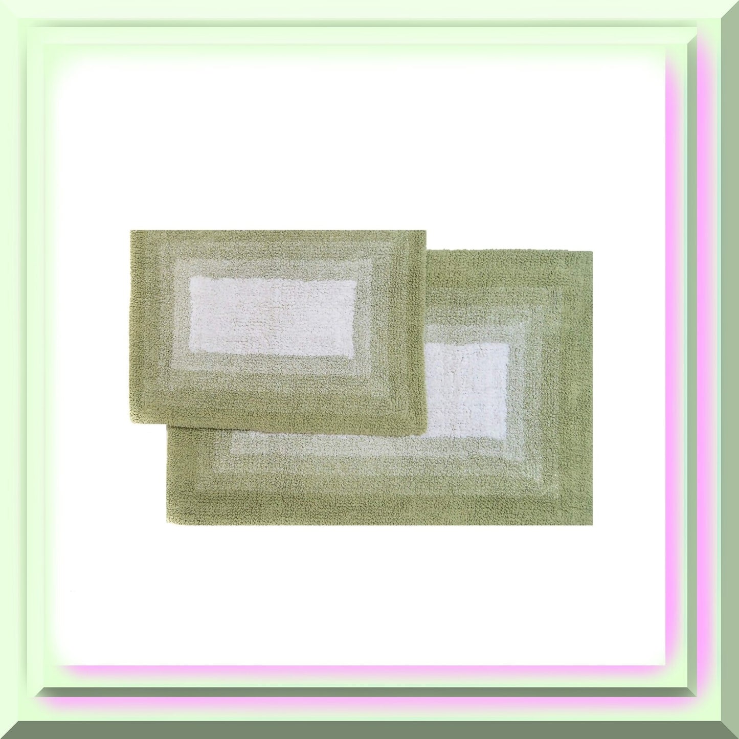 Reversible Grey Bath Rug Set 2 Piece