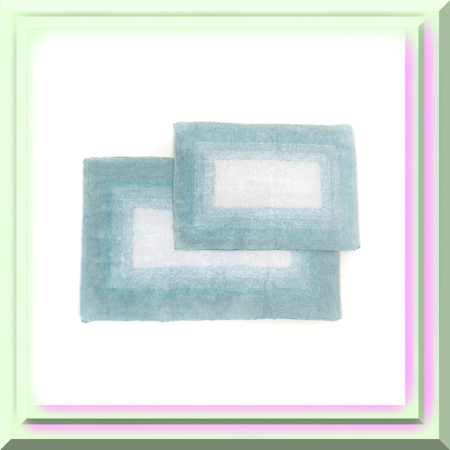 Reversible Grey Bath Rug Set 2 Piece