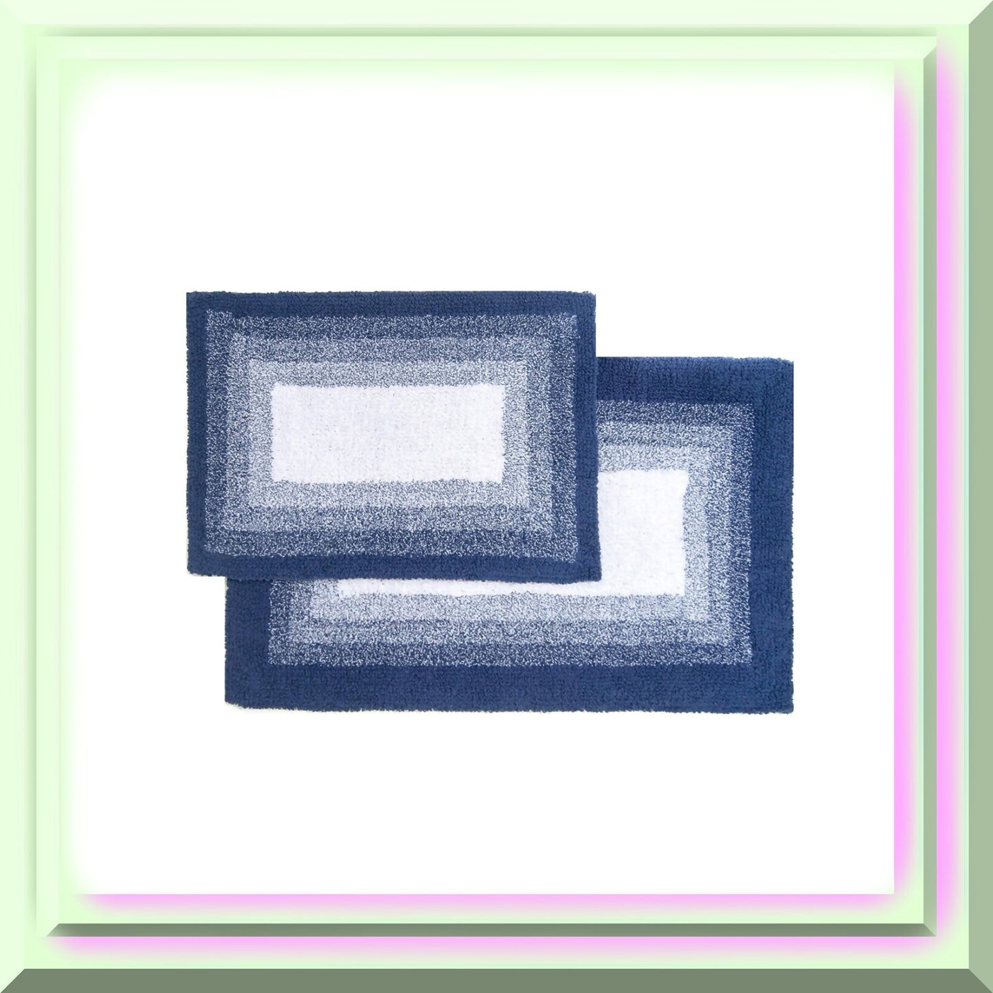 Reversible Grey Bath Rug Set 2 Piece